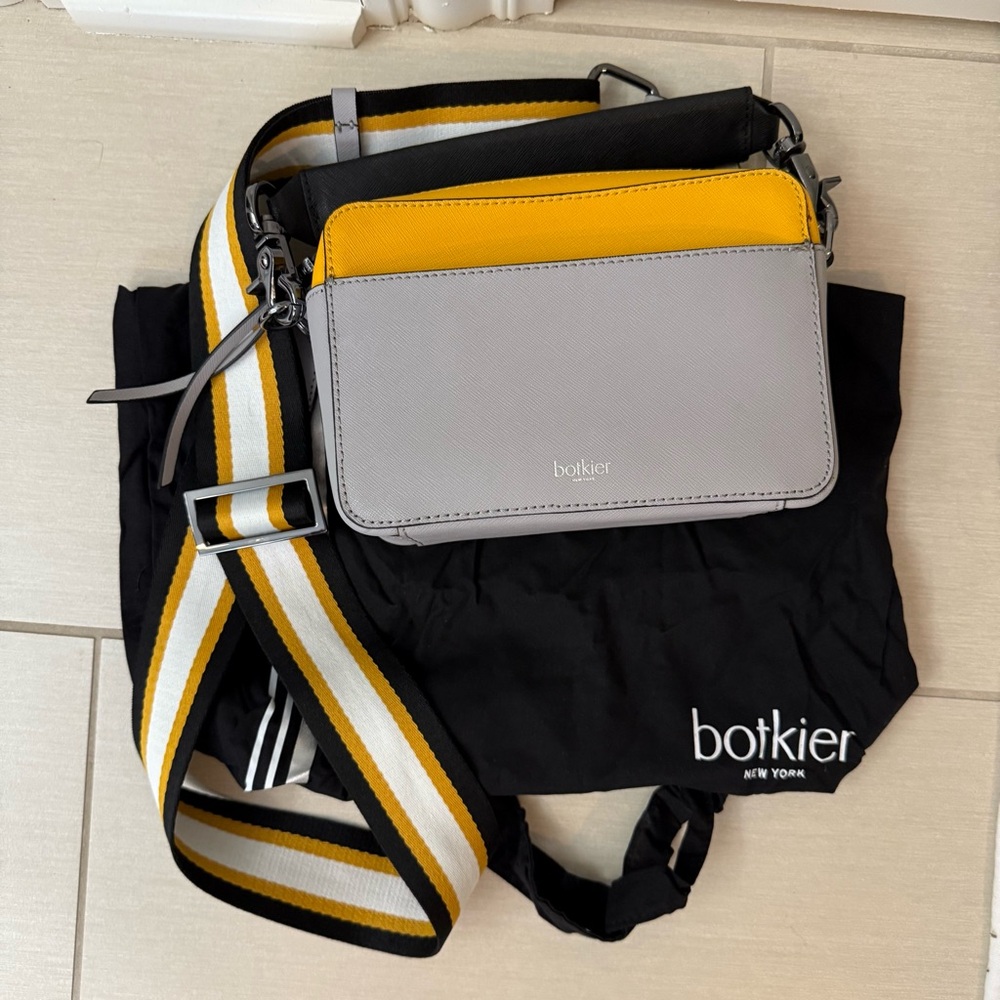 Botkier yellow gray Leather Cobble Hill Crossbody